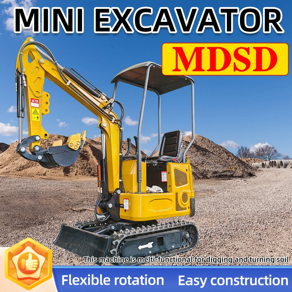 Excavator Mini 1,5 Ton Kustom, Pengiriman DDP, EPA Euro 5, Penggali Kecil Pertanian, Grosir Penggali Diesel Mini Berkualitas Tinggi