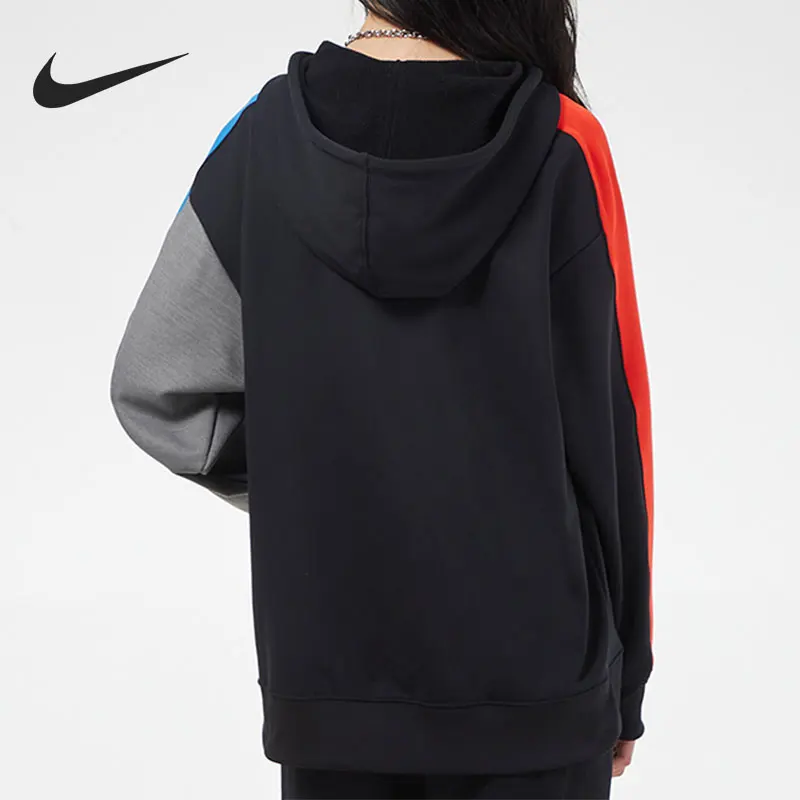 Nike genuine new women's casual hooded patchwork pullover DA0472-010