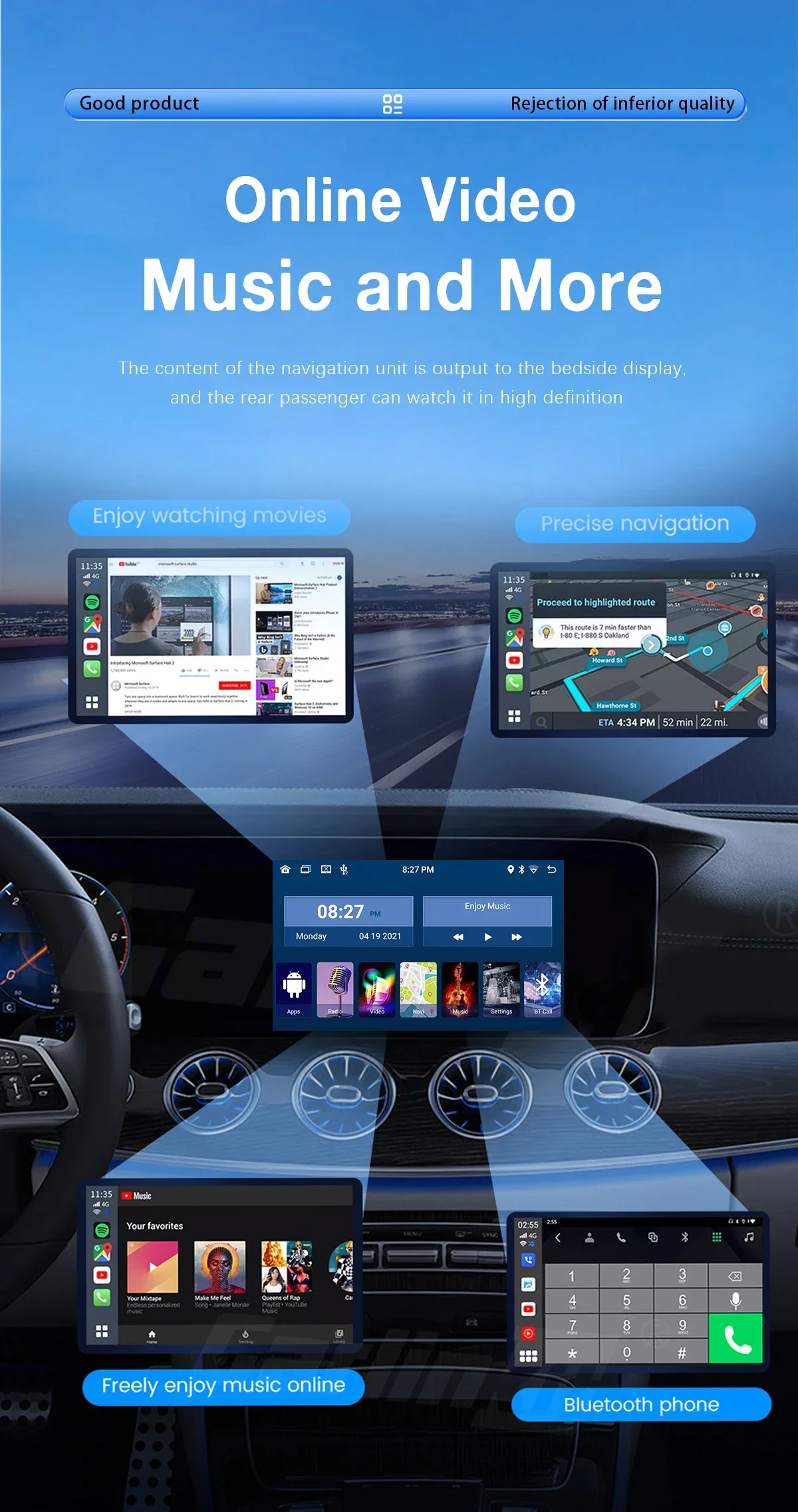 2 DIN Android 13 auto obrazovka pro Ford focus 2 Ford fiesta mondeo 4vedení c-max s-max fúze průjezdní kuga multimediální stereo radiocarplay