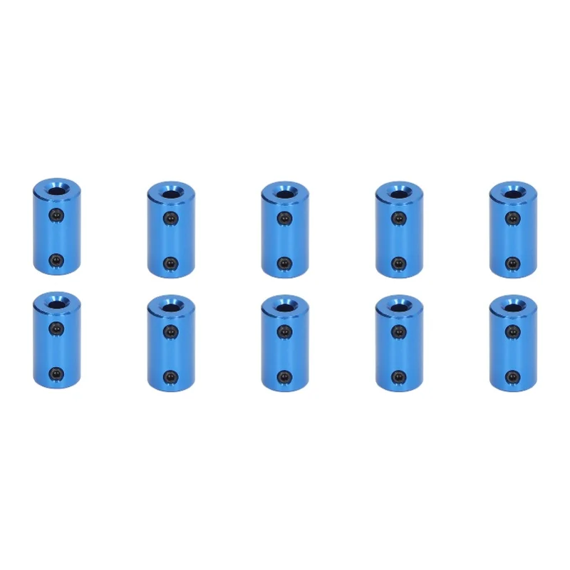 

10Pcs Shaft Coupling Stepper Motor Coupler 14mm Diameter 25mm Length Joint Connector 5x5mm / 0.2x0.2in Blue