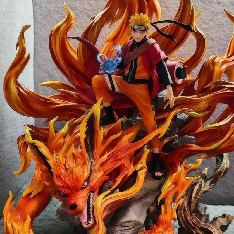 Figurka Anime Naruto 43 cm, figurki Uzumaki Naruto, model z PVC, statuetka kolekcjonerska, ozdoby na biurko, zabawki dla dzieci, prezenty urodzinowe