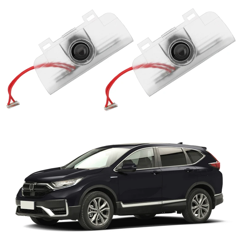 2Pcs LED HD Car Door Lights Logo Welcome Light For Honda Civic Fit Jazz Accord CRV HRV City Odyssey Passport Pilot Vezel Insight