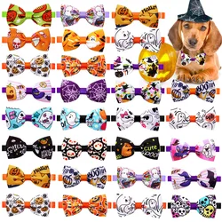 10/30/50PCS Halloween Dog Bowties Neckties Adjustable Pet Collars For Dogs Puppy Bowknots Dog Bow Ties Pet Grooming Accessories