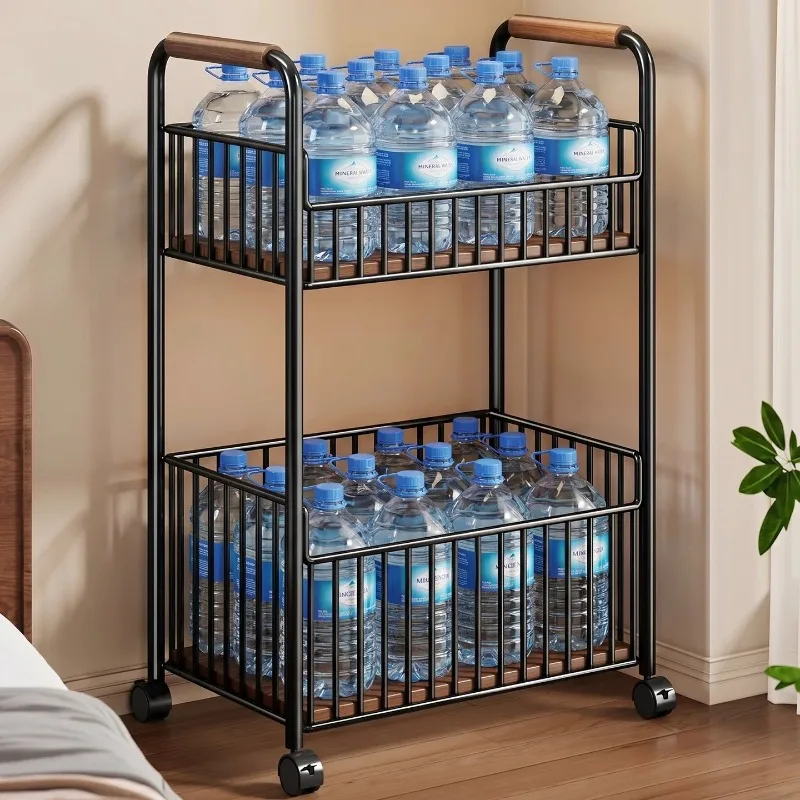 Black Metal Laundry Hamper Double Cabinet Tall Trolley Laundry Basket Household Narrow Canasto Ropa Sucia House Accessories