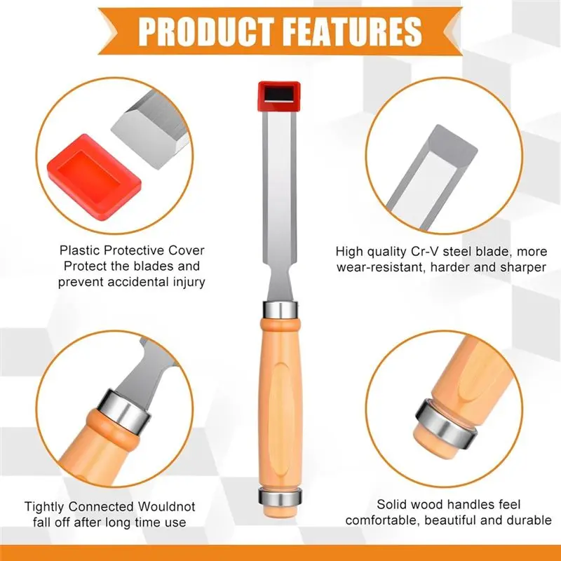 [NEWA76K!】 Woodworking Tools Set Wood Chisel Bevel Edge Chisel Set 1/4