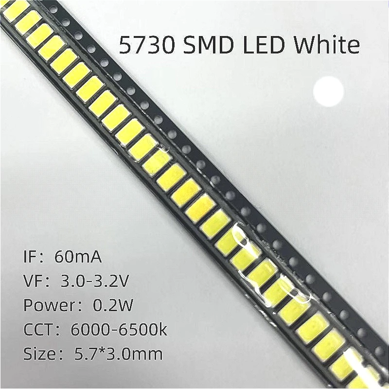 

0.2W 5730 SMD LED White 5.7*3.0mm High brightness High quality lamp beads