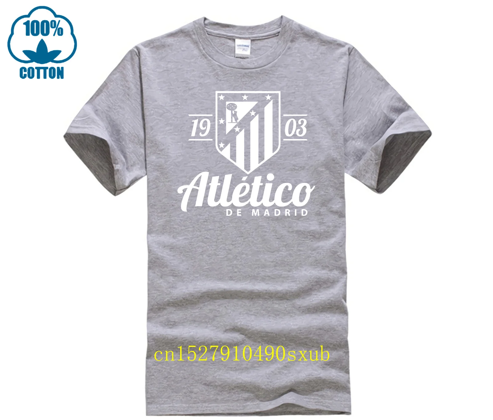 Atletico De Madrid Shirt  Spain Soccerer Futbol T Shirt Camiseta La Liga  Printed T Shirt Pure Cotton Men Top Tee