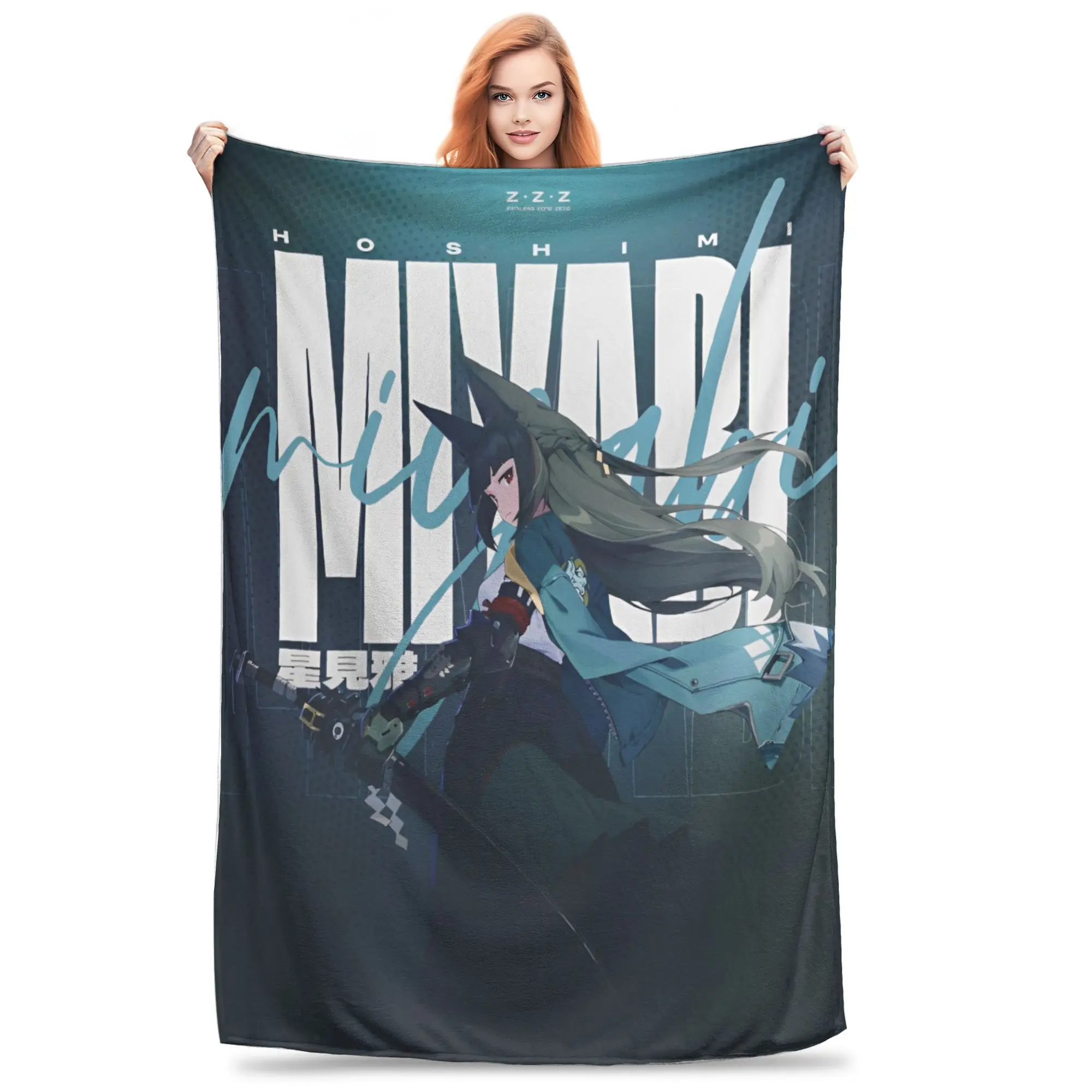 

ZZZ Deadly Assault Ellen Nicole Miyabi Blanket Flannel Zenless Zone Zero Cozy Super Soft Throw Blanket for Bedding