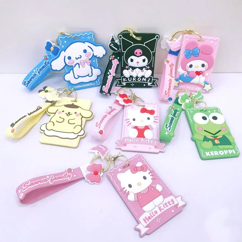 

Sanrio Student ID Card Holders Cute Hello Kitty Kuromi Cinnamoroll Melody Credit Cardholder Wallet Cover Protective Sleeve Gift