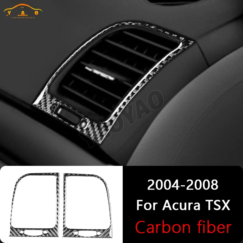 

Real Carbon Fiber Sticker Instrument Air conditioning vents panel Car Accessories Interior Decorative For Acura TSX 2004-2008