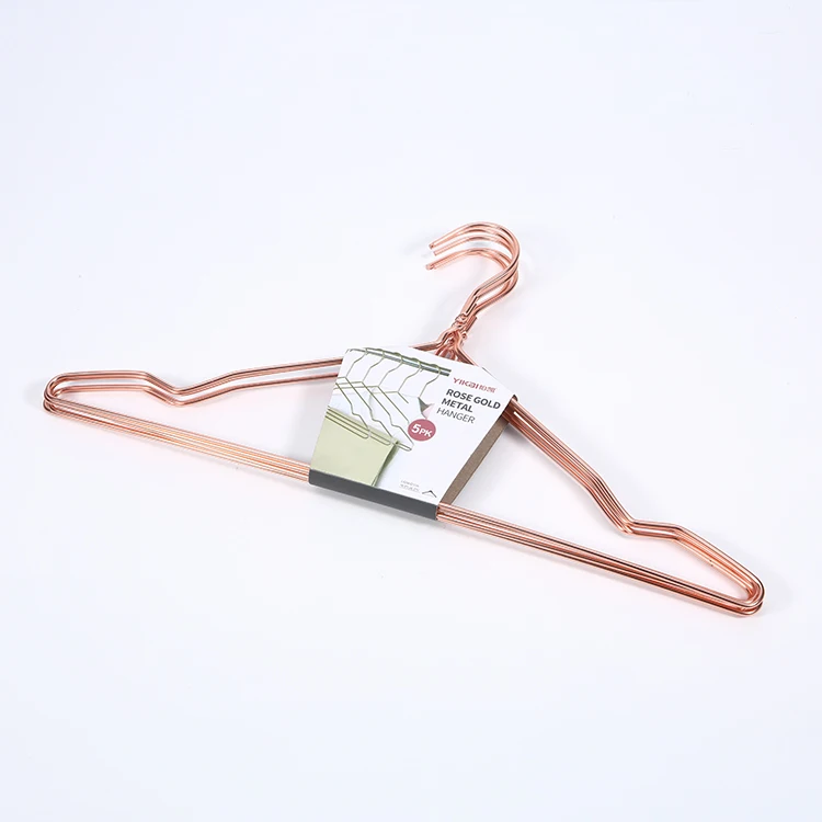 

Rose Gold Heavy Duty Space Saving Clothes Hangers Chrome Metal Hangers for Closet