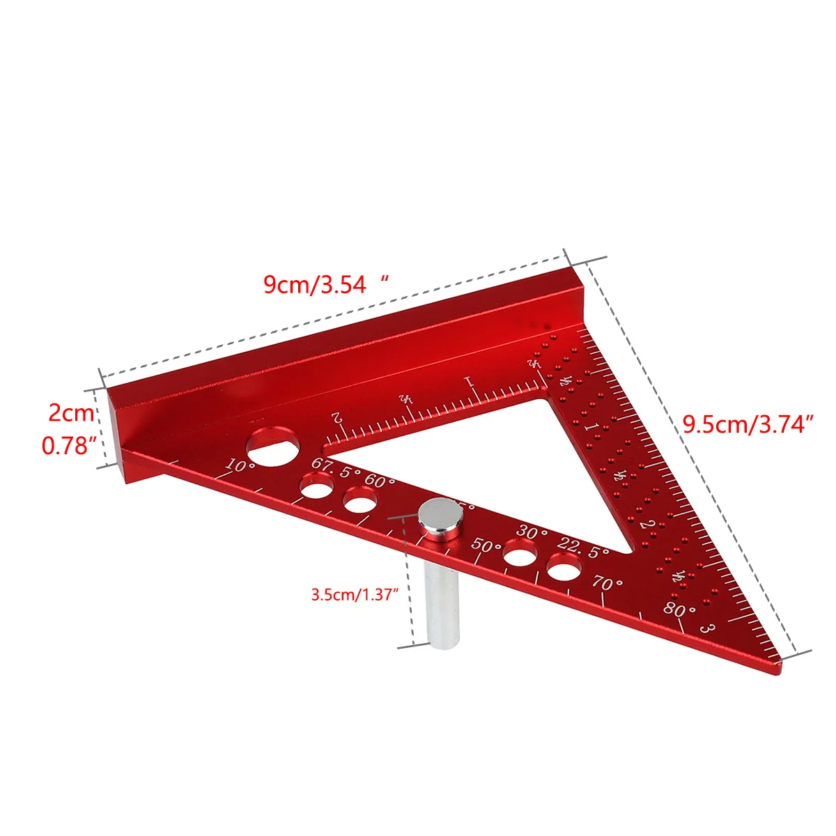 Small Square 90 Degree Carpenter Square Woodworking Measuring Square Marking Gauge Miter Triangle Ruler With 6mm Fixed Angle Pin