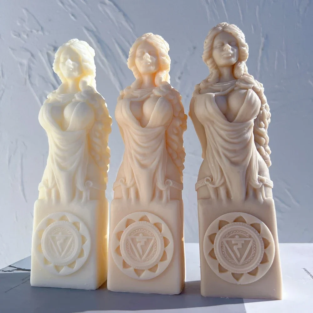 

Symbols Goddess Statue Silicone Molds Woman Bust Candle Mold with Beauty Sculpture Greek Art Wax Tool