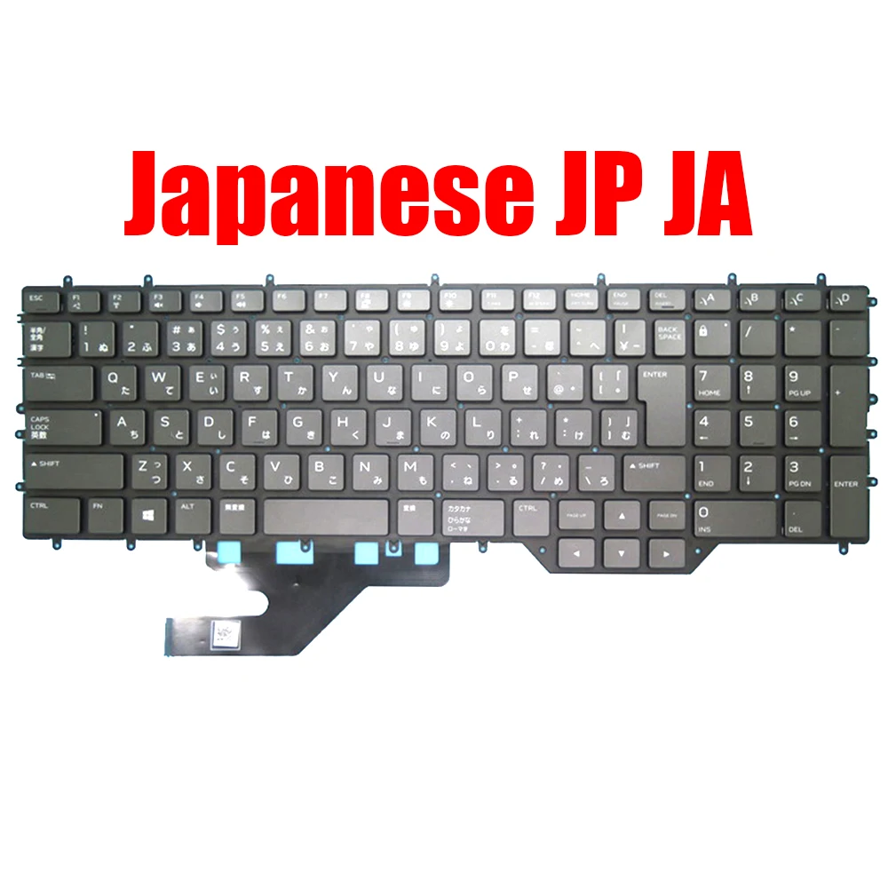 Japanese JP Laptop Keyboard For Alienware Area-51m R2 / M17 R2 / M17 R3 / M17 R4 0JRFM9 JRFM9 NSK-QHABC Black Without Backlit