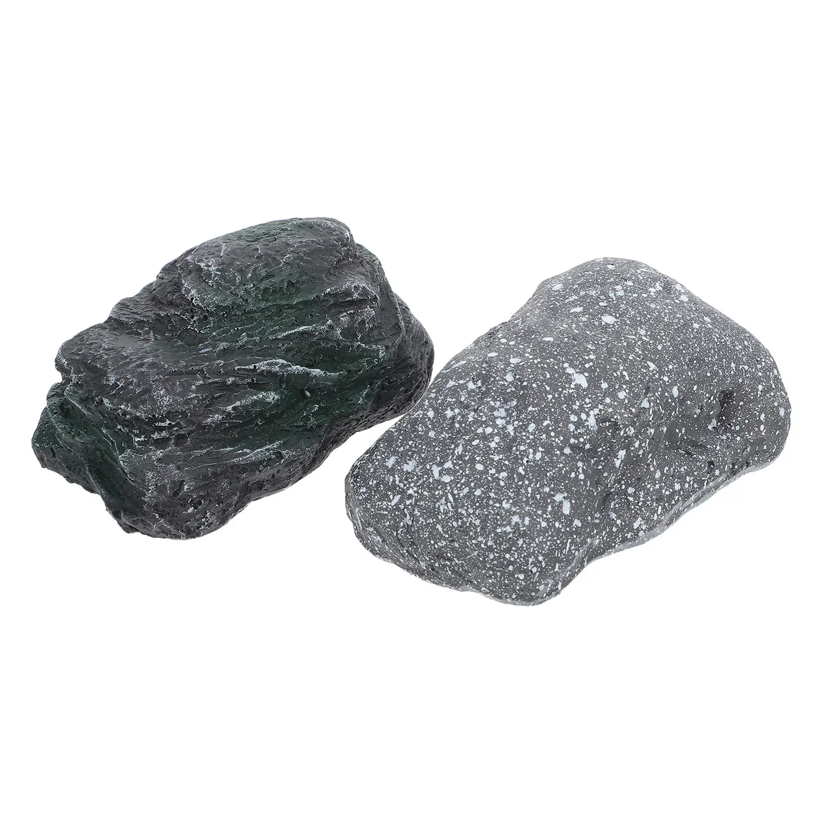2Pcs Stone Key Storage Box Fake Rock Hider Waterproof Outdoor Garden Hidden Key Holder Decorative Simulation Rock Safe