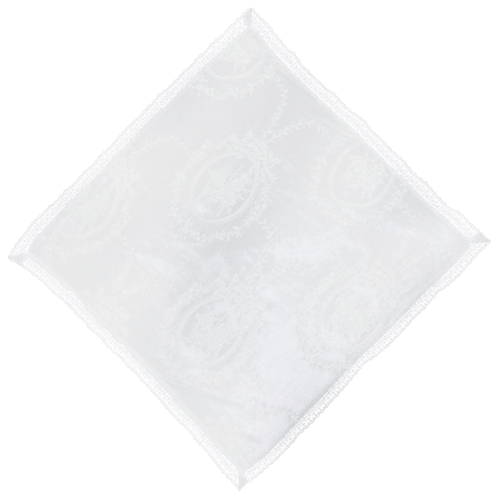 مفرش طاولة مستدير مقاس 60 بوصة، غطاء طاولة من الدانتيل الأبيض لحماية الأثاث الخارجي، قابل لإعادة الاستخدام، مقاوم للطقس، مناسبة الحديقة #5