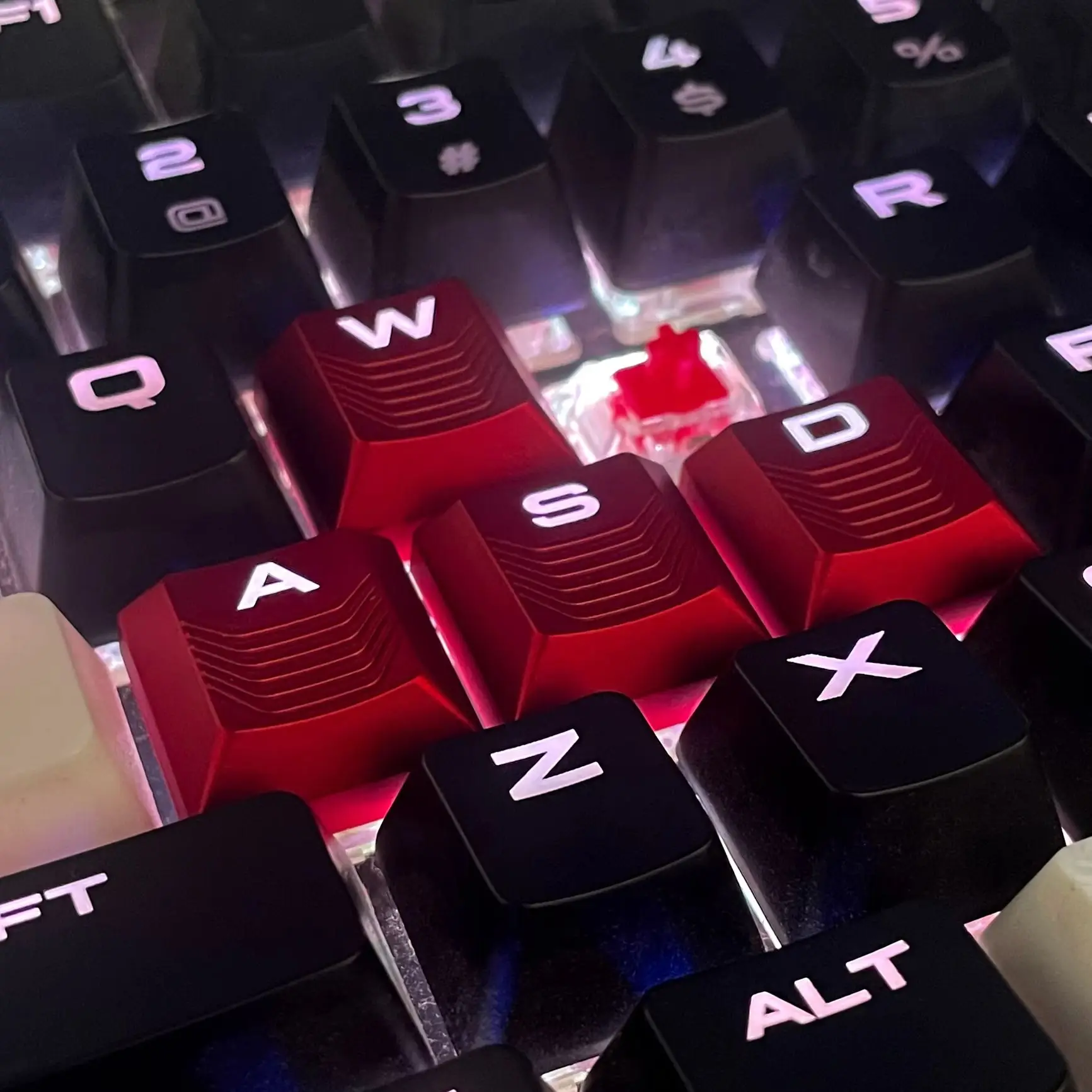 Texture Tactility Backlit Keycaps Suitable for Cherry/Alienware AW510K/K70 Low Profile MX Mechanical Keyboard WASD Arrow Keys