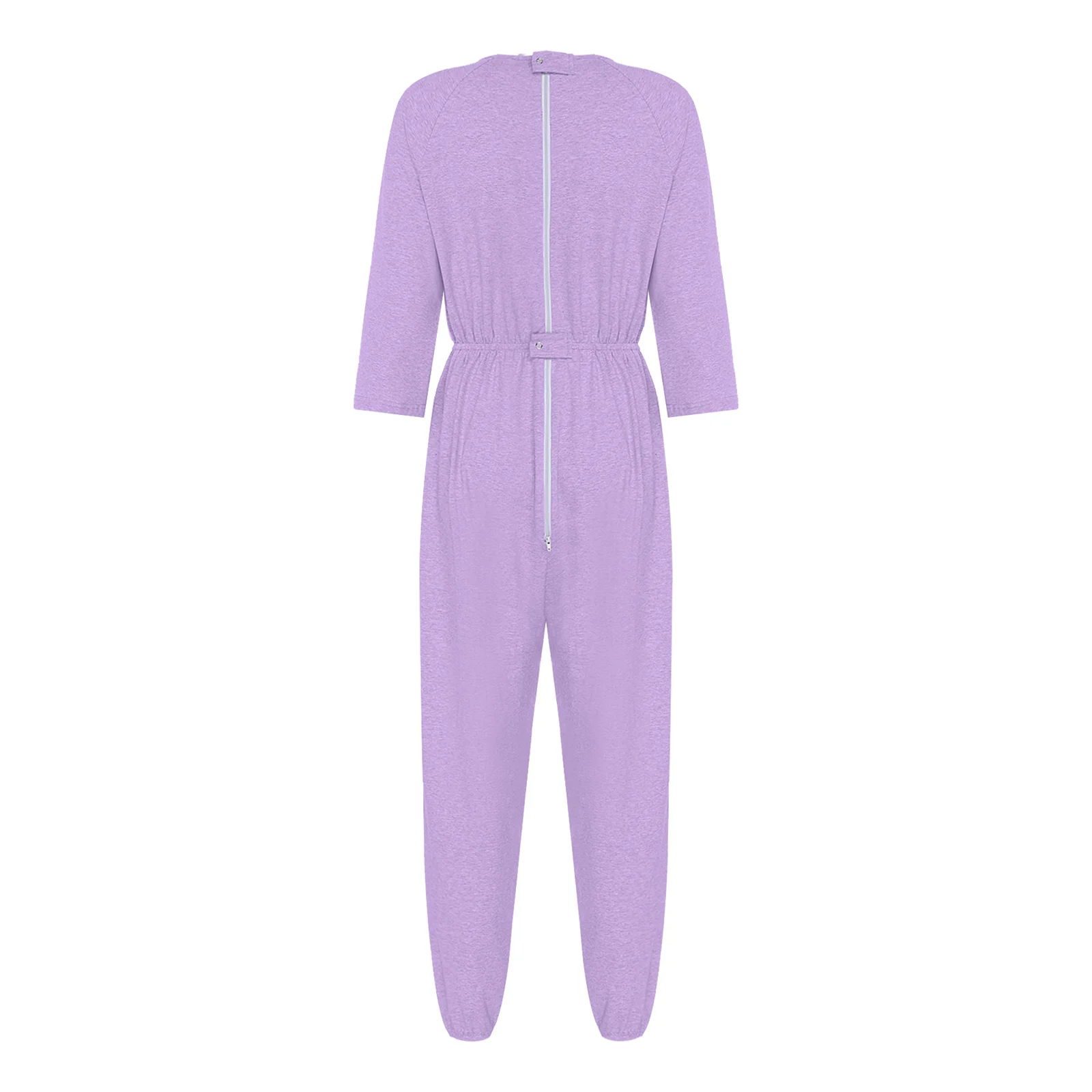 Womens Dignified Adaptive Jumpsuit with Double Zipper Access And Anti Strip Design Complete Care Wear for Special Needs Adults