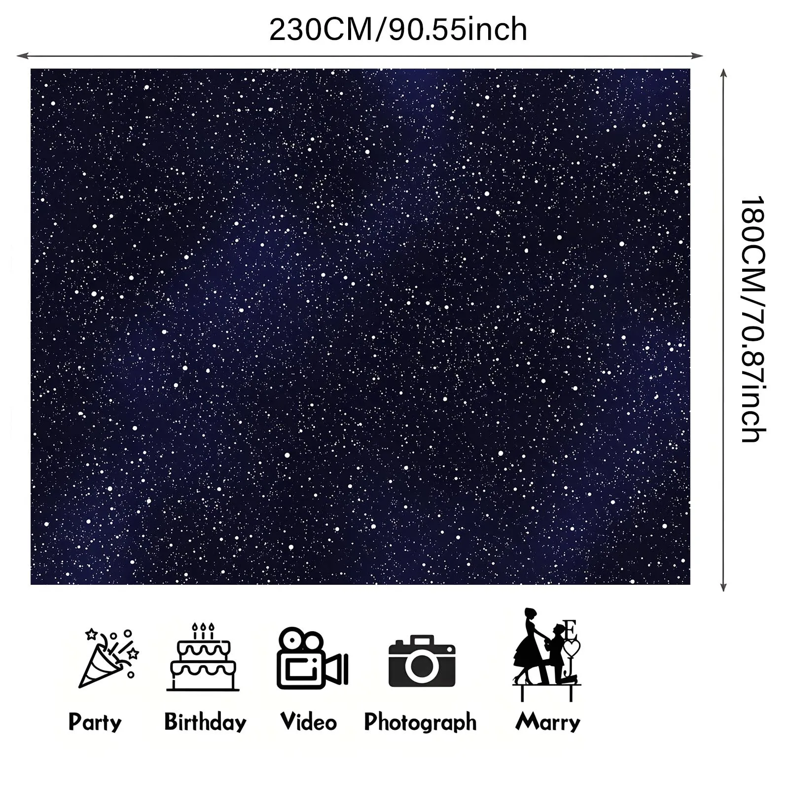 1 لافتة خلفية لخلفية السماء المرصعة بالنجوم - مناسبة لأعياد الميلاد والعطلات والحفلات وأحجام متعددة للاختيار من بينها #6