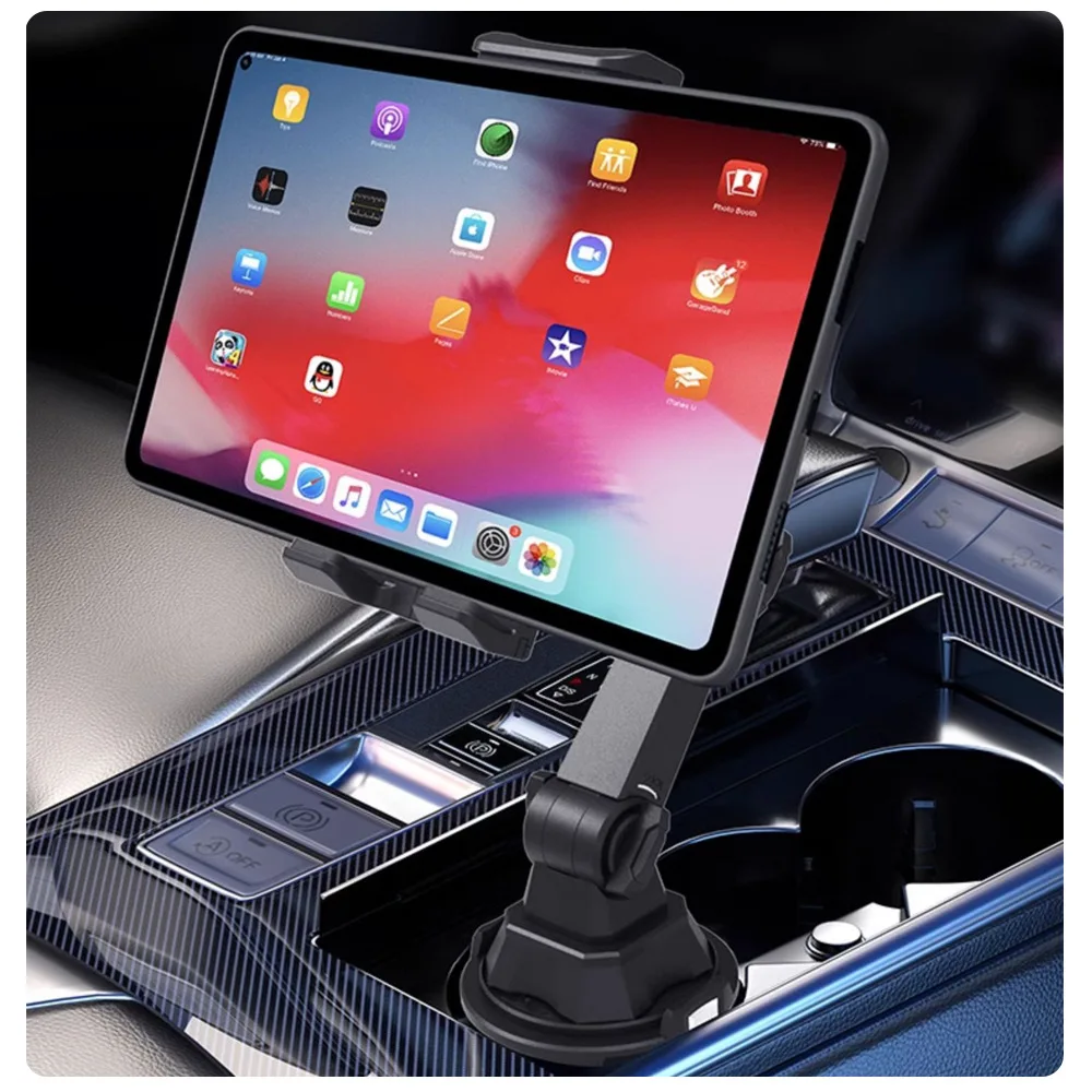 سيارة شرب كأس قاعدة سيارة داخل كوب ماء حامل هاتف محمول اللوحي العالمي طويل مشترك حامل السيارة 360 ° ذراع قابل للتعديل للتدوير #4