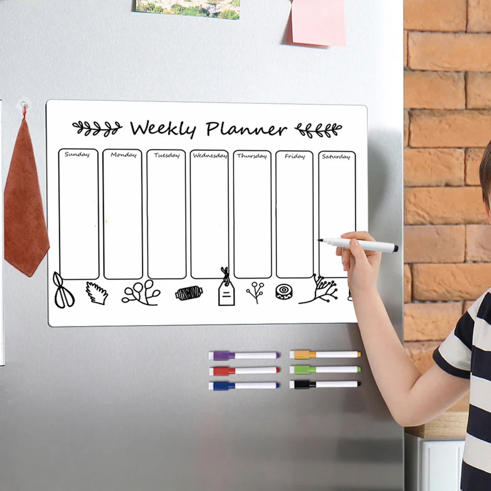 لوح مغناطيسي شفاف للثلاجات، مخطط للمسح الجاف، جدول يومي، قائمة المهام، كتابة سلسة، هدية قابلة لإعادة الاستخدام #3