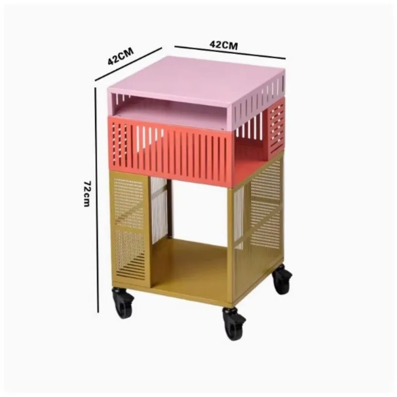 خزانة جانبية من MOMO Dopamine عربة تخزين متنقلة رف تناول الطعام Te Samans خزانة تخزين عربة متنقلة جديدة #5