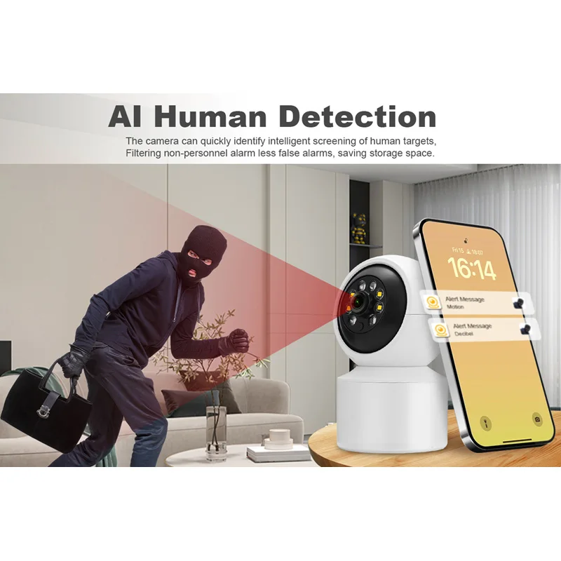 Xiaomi WiFi Indoor Camera 4K 360° Rotation Remote Pet Dog Baby Care IP CCTV Camera 2-Way Talk Night Vision for Home Securiry