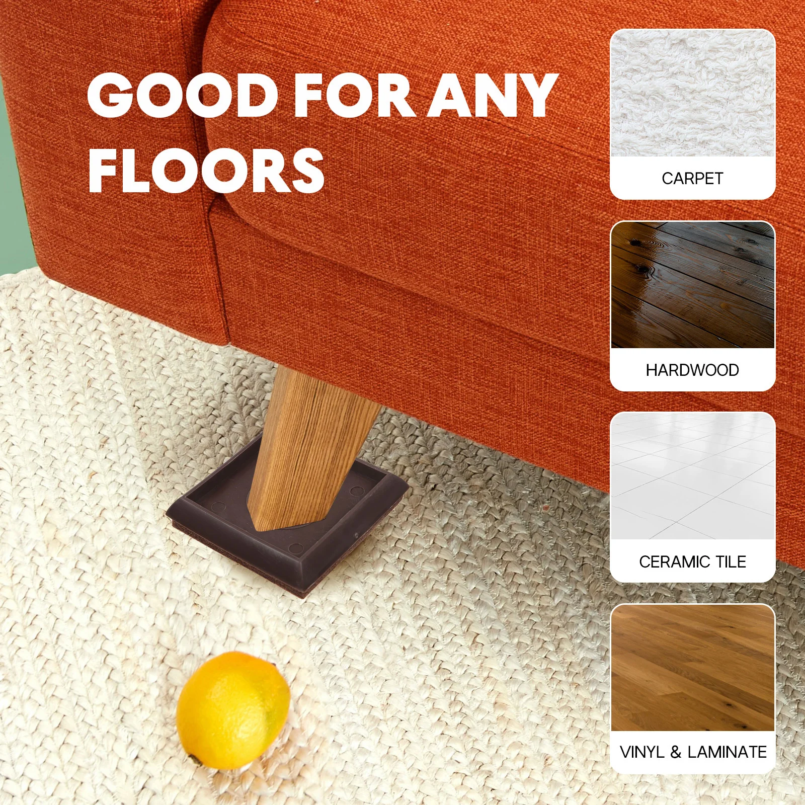 

8Pcs Furniture Feet Pads Anti-Slip Coasters for Hardwood Floors Durable Practical Easy Install Reduce Friction Noise Home Office