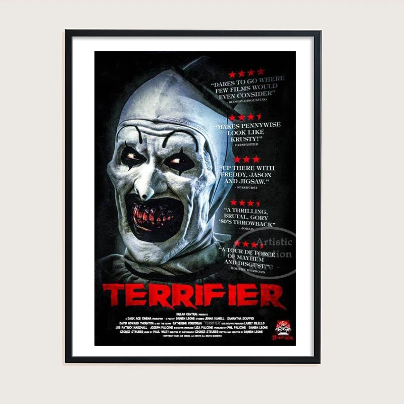 Terrifier 2 Movie Art The Clown Horror Classic Movie Print Art Canvas Poster For Living Room Decor Home Wall Picture