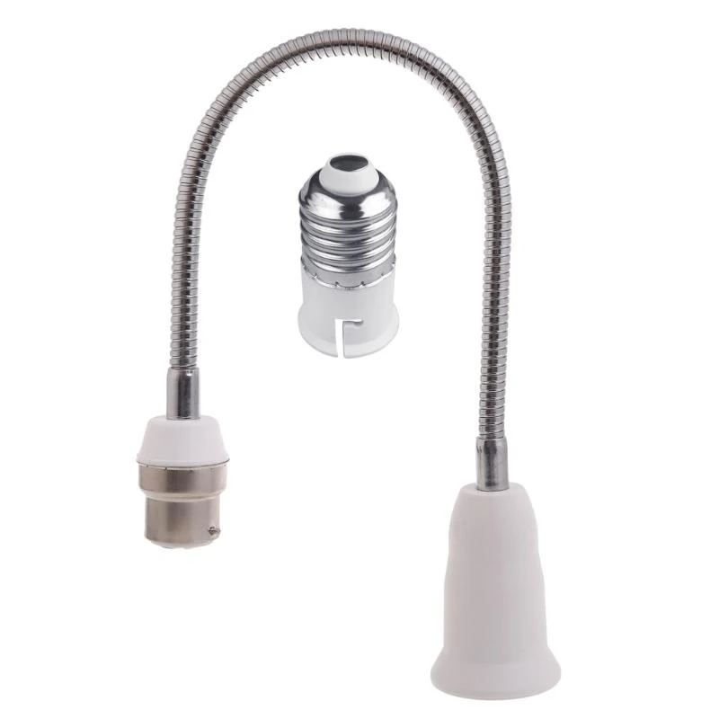 

B22 to E27 Light Socket Extender Adapter Light Bulb Extension E27 Socket Extender Bendable Flexible Gooseneck Adjustable W8EC
