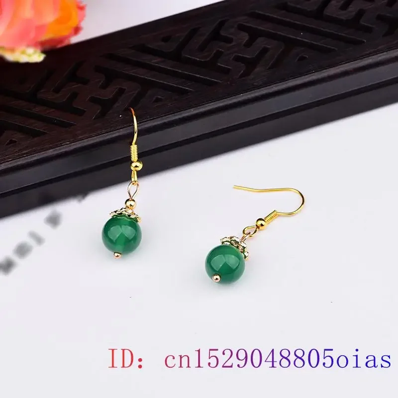 Pendientes de cuentas de Jade verde para mujer, accesorios de plata 925, amuletos, joyería Vintage Natural, encanto de piedra, regalos de diseñador