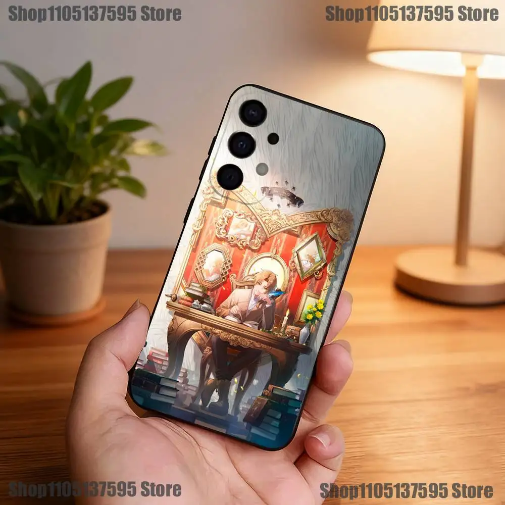 حافظة هاتف Mushoku Tensei التناسخ العاطلين عن العمل لهاتف سامسونج S25، S24، S21، S22، S23، S30، Ultra، S20، Plus، Fe، Lite، 5G غطاء أسود