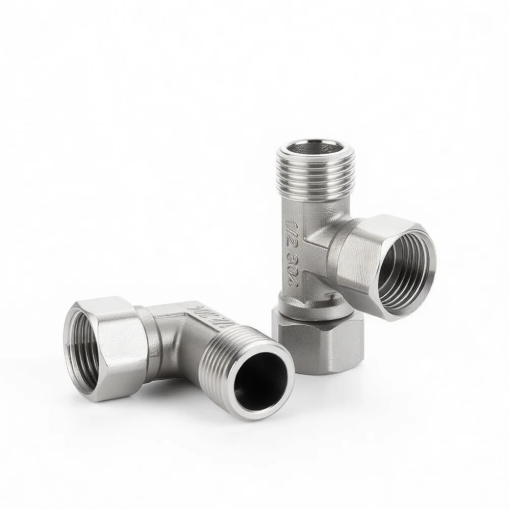 High Strength 304 Stainless Steel Union Tee Connector Male Female Thread Pipe Adapter Plumbing Fittings For Gas Heating