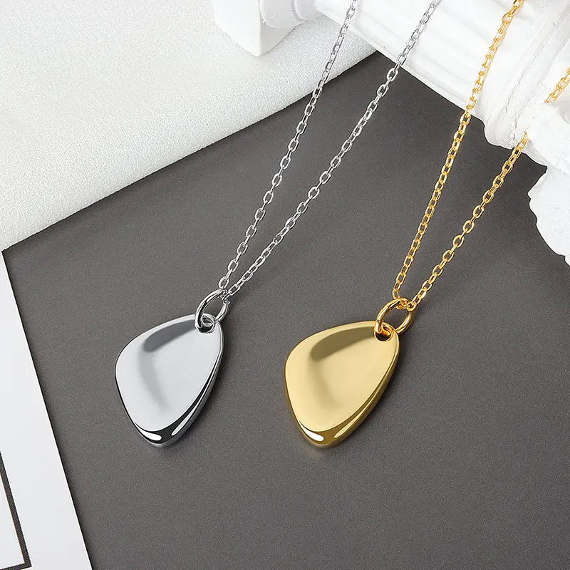 

Buyee 925 Sterling Silver Female Pendant Chain Smooth Geometric Shapes Necklace for Women Fashion Fine Jewelry Gift with Box