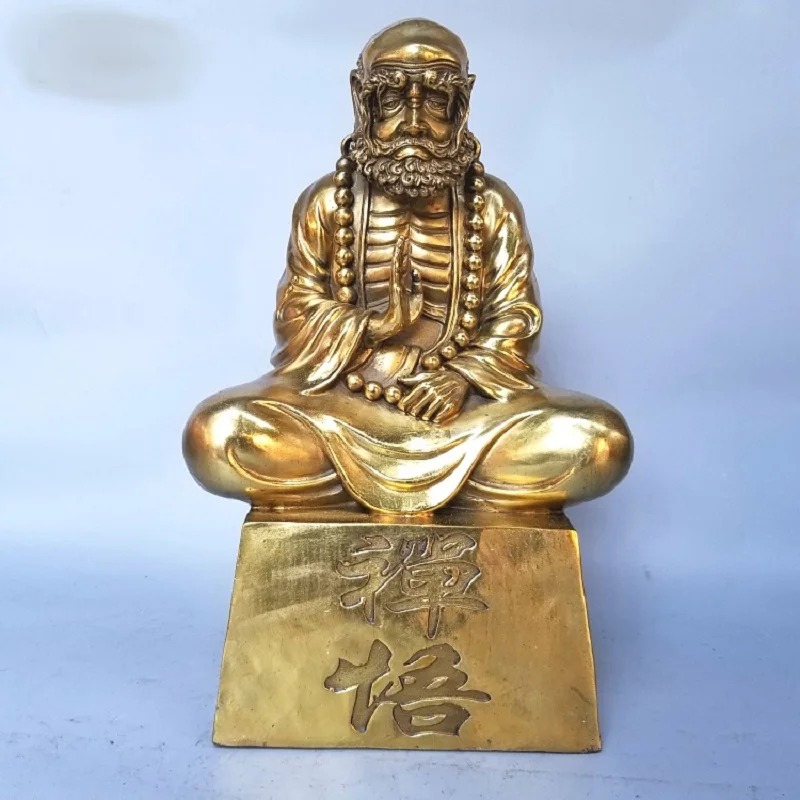 45cm LARGE Buddhism Taoism ZenTao Dharma Bodhidharma buddha COPPER Sculpture Spiritual  statue HOME temple 50% OFF