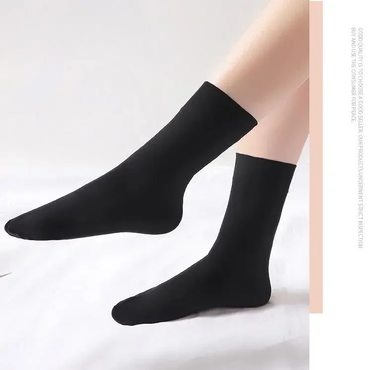 10/20 Paar solide, bequeme Damensocken mit Rundhalsausschnitt, atmungsaktiv, Mittelrohr, weich, Damenstrümpfe und Strumpfwaren für den Alltag – Detail 13