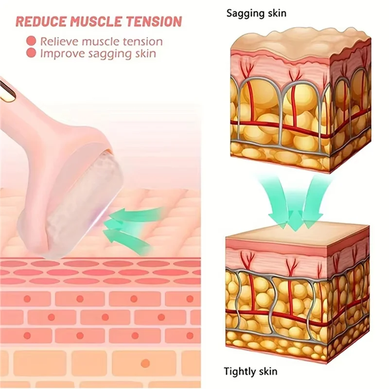 Rouleau de glace pour le visage, Lifting, lissage des rides, outil de refroidissement pour soins de beauté-A77G