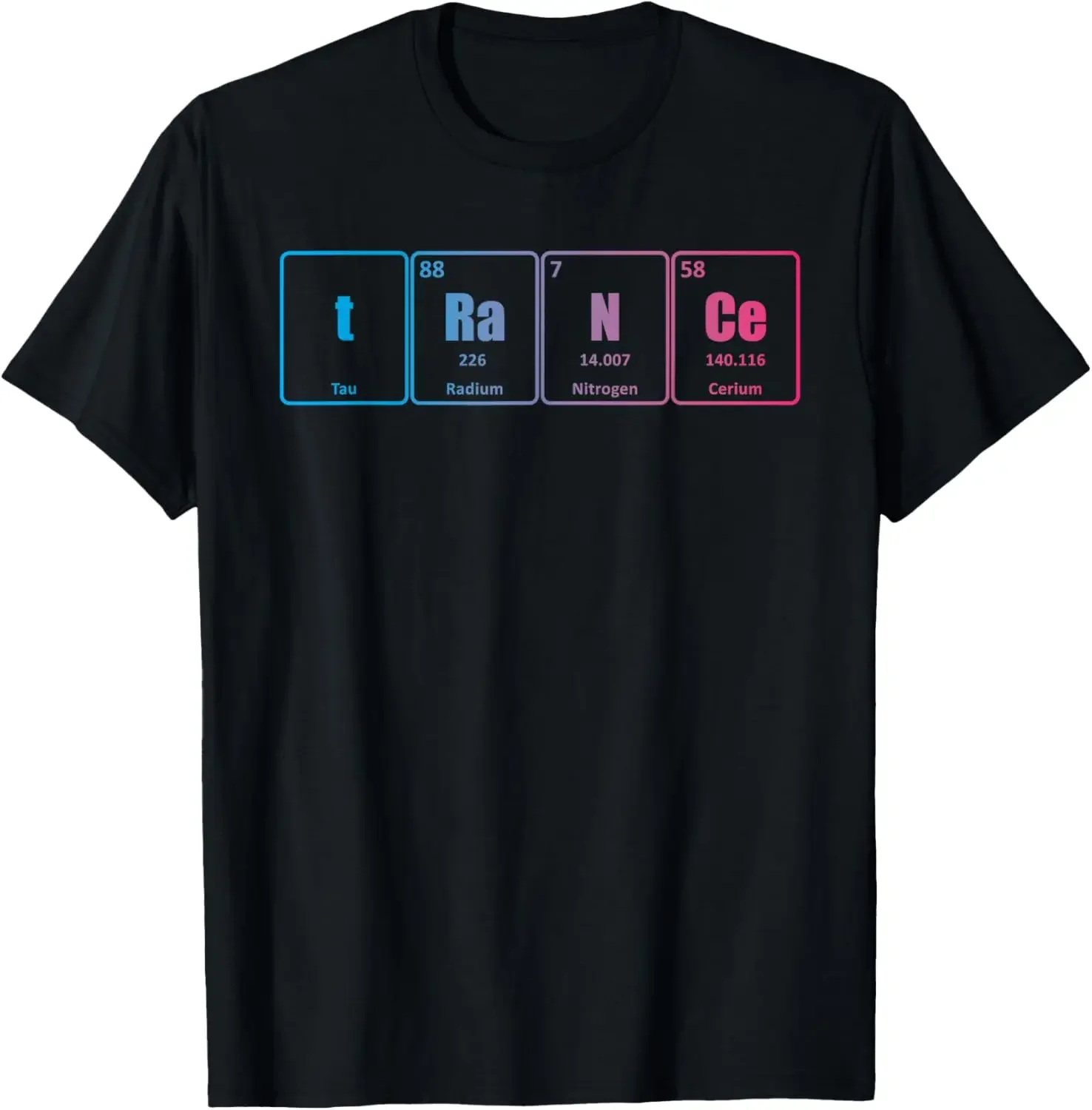 

Trance Periodic Table Graphic Tee EDM Music Fans Short Sleeve Cotton T-Shirt Rave Festival