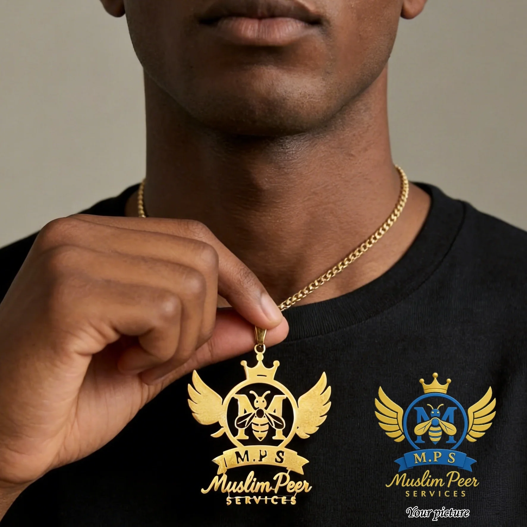 Custom Logo Pendant Necklace for Men Personalized Stainless Steel Cutout Necklace Customs Your Brand Club Logo Jewelry Gift