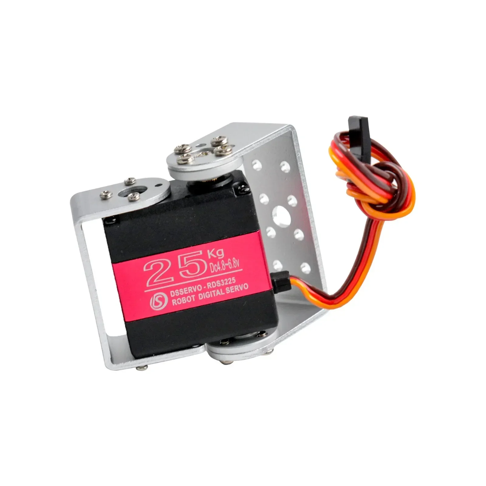 Rds3225 25kg eixo duplo rc servo motor digital à prova dwaterproof água alto torque engrenagem de metal completo servos u suporte de montagem para carro robô rc