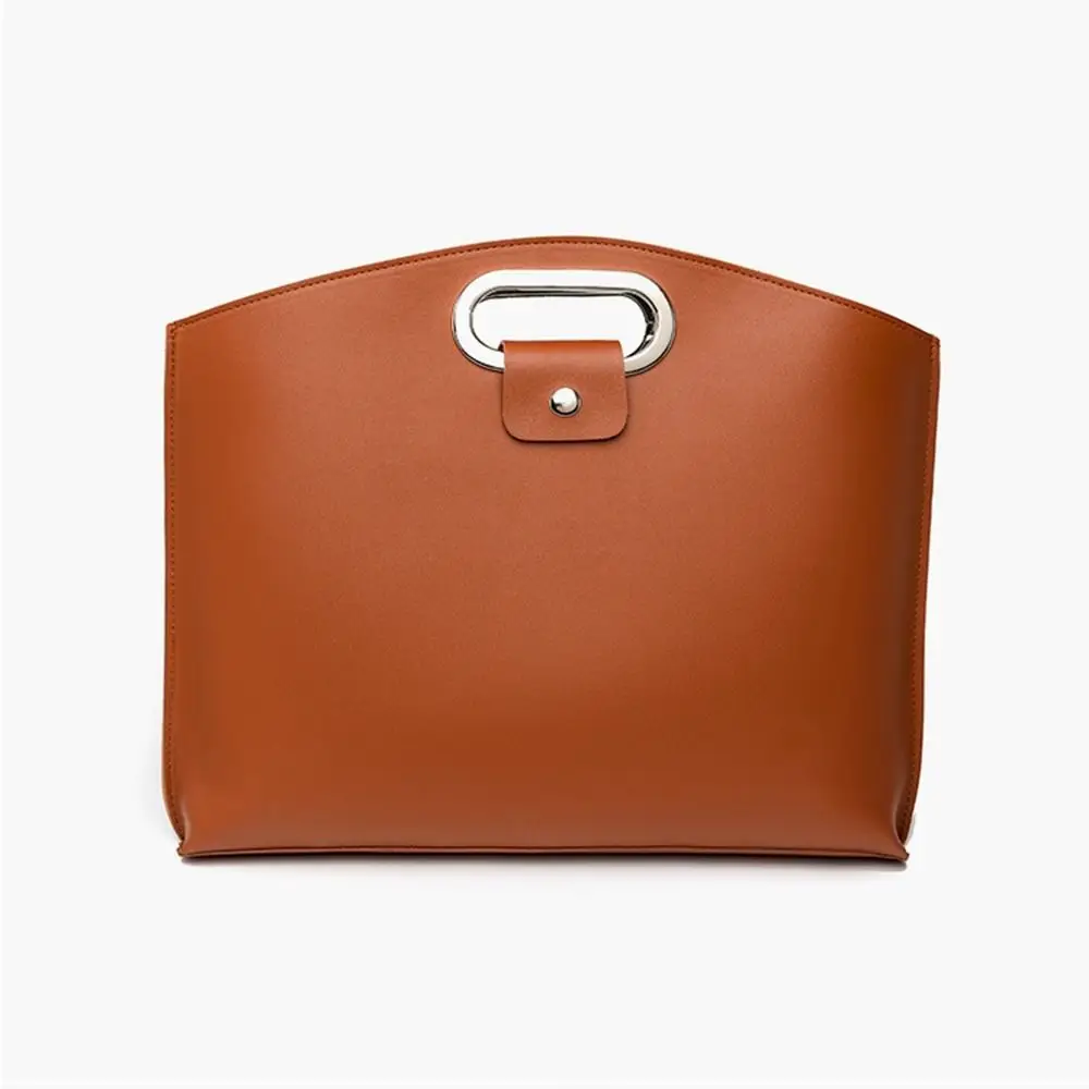 Borsa tote per documenti da ufficio in PU alla moda Borsa per laptop di grande capacità Borsa per computer Borsa per documenti in tinta unita da donna