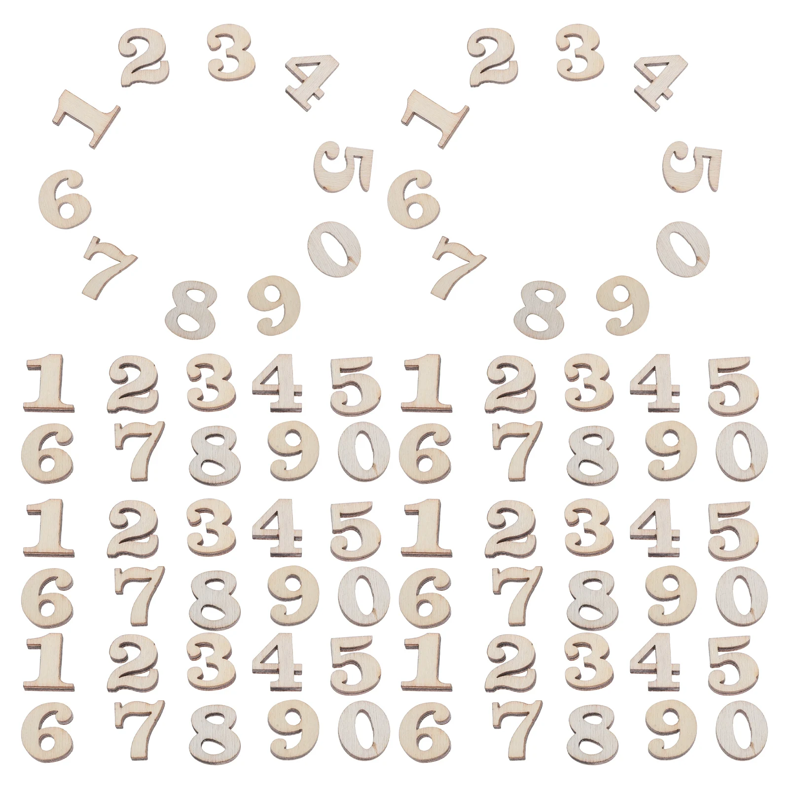 400Pcs Natural Unfinished Wooden Numbers 0-9 for DIY Crafts Scrapbooking Home Decor Wood Numbers Wooden Number Chips