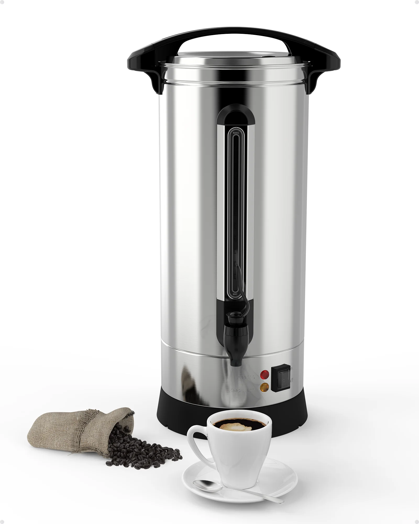 16 L Commercial Coffee Urn For 100 Cup , Quick Brewing Large Coffee Urn Perfect For Church, Meeting Rooms Other Large Gatherings