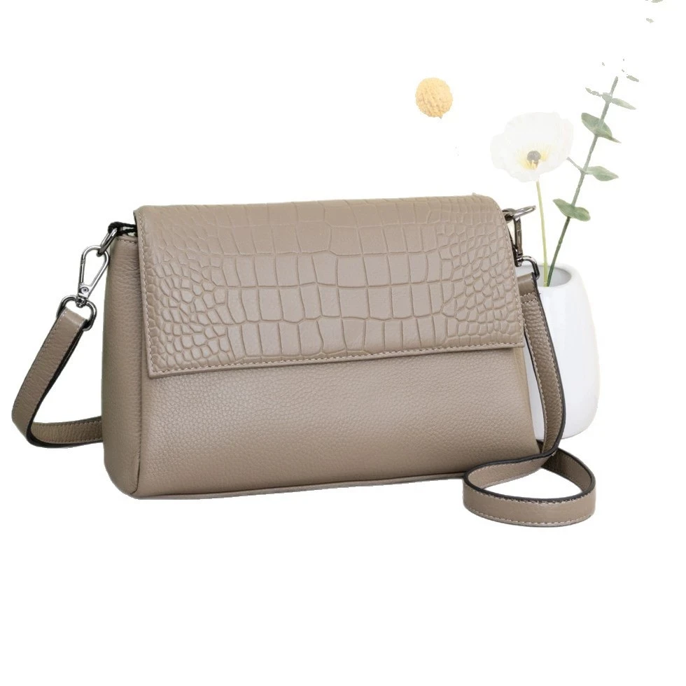 

Женская сумка через плечо из натуральной кожи с узором под крокодила, новинка 2026 года, сумка-клатч из коровьей кожи, дамская сумка из воловьей кожи