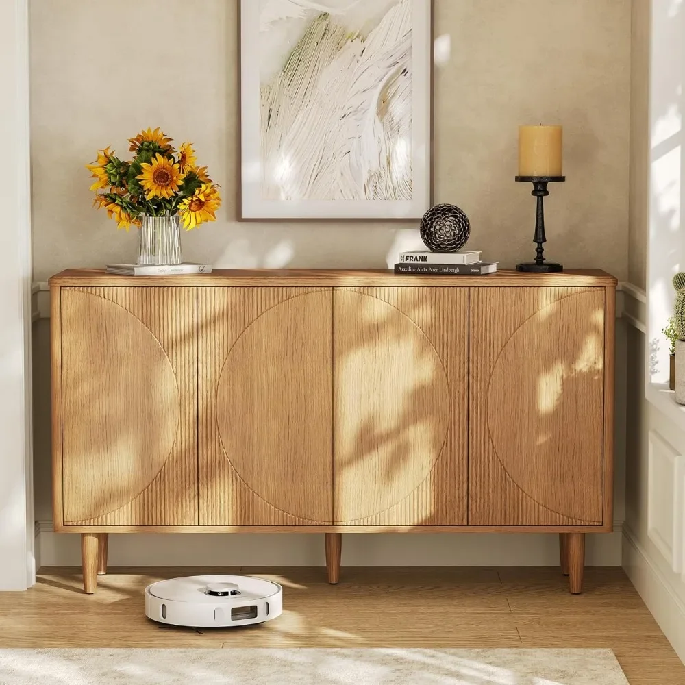 

59-Inch Buffet Cabinet Sideboard with Storage, Modern Sideboard Buffet Table with Doors for Living Room, Dining Room