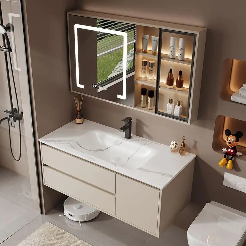 

Small Toilet Bathroom Cabinet Sink Partitions Disinfecting Space Saver Aesthetic Cupboard Minimalist Colchones Trendy Furniture