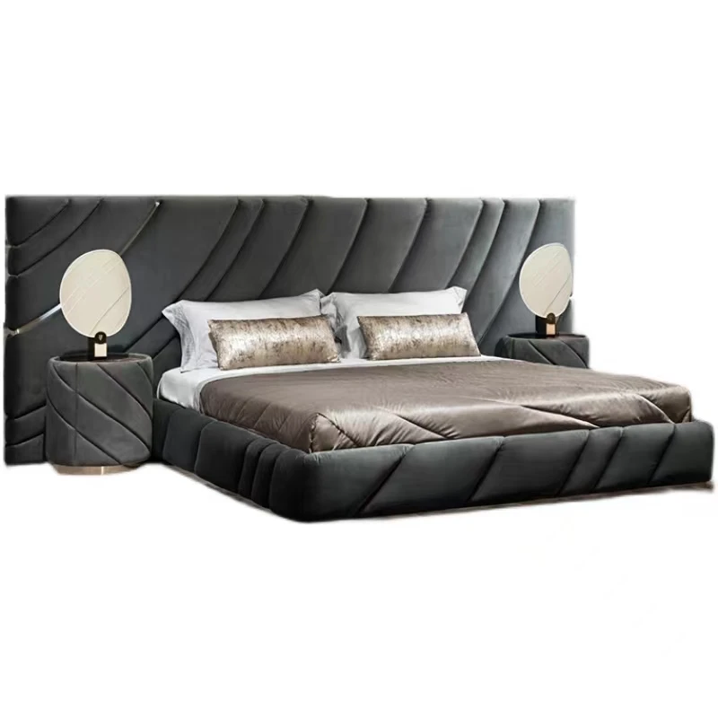xj-Juego de Muebles de Dormitorio Visionnaire Italiano Moderno, Cama de Tela Tamaño Super King*