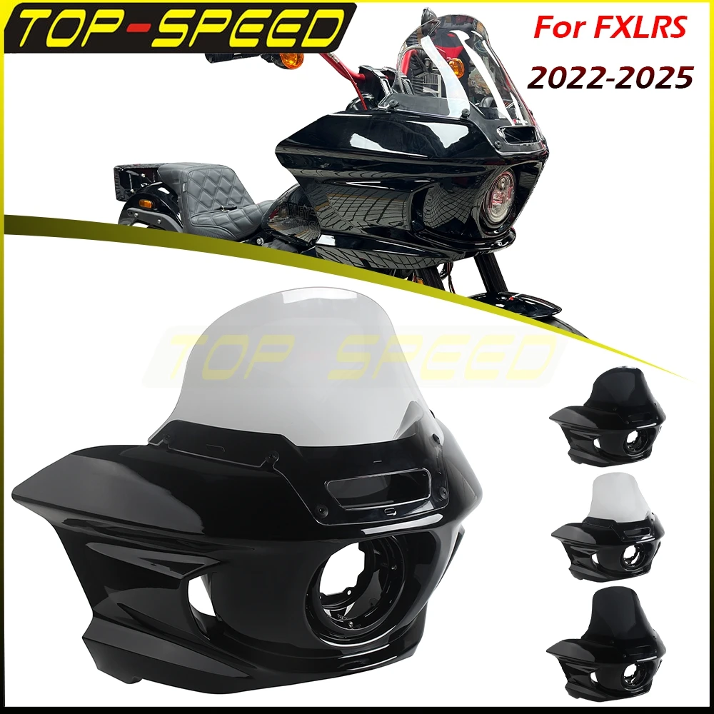 

For Harley Softail Low Rider S 117 FXLRS 2022-2025 Motorcycle 14/18 in Windshield Fairing Cowl Kit Headlight Fairings W/Bracket