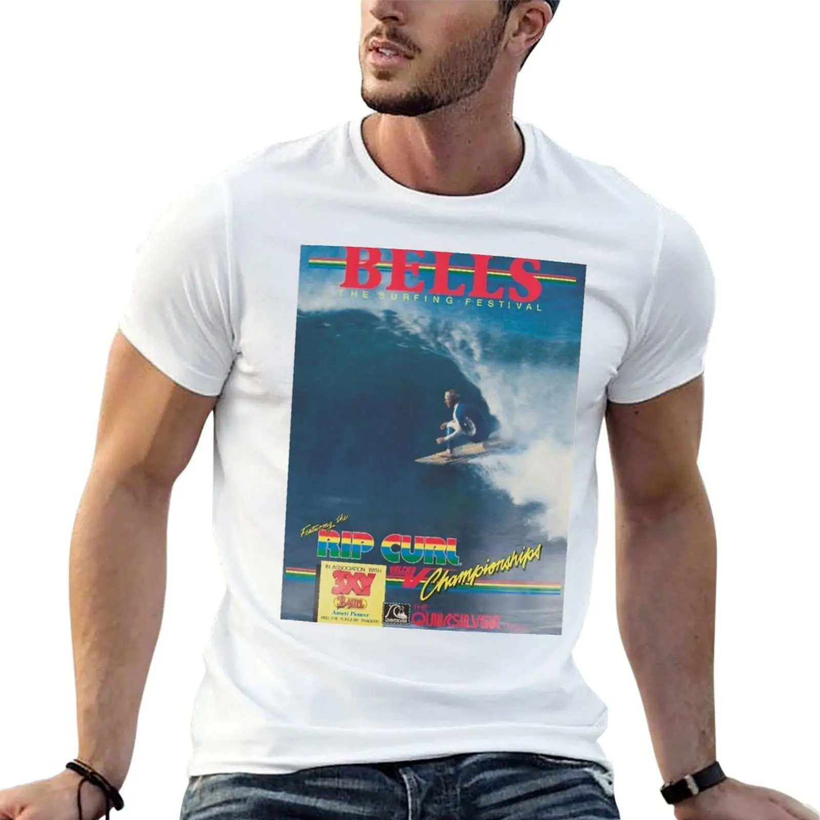 

1983 RIP CURL BELL'S Surfing Championship Competition T-Shirt cotton t shirts high quality graphic t shirts for man T-Shirt