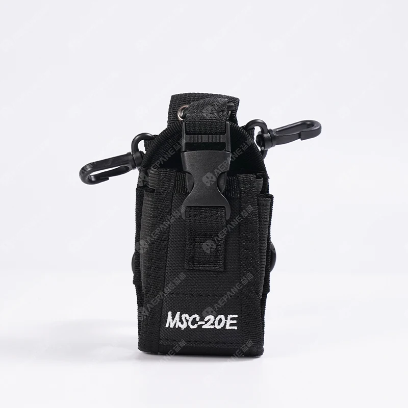 MSC-20E Nylon Walkie Talkie Holster With Quick Release Buckle And Carabiner Clip Portable Two Way Radio Carry Storage Pouch